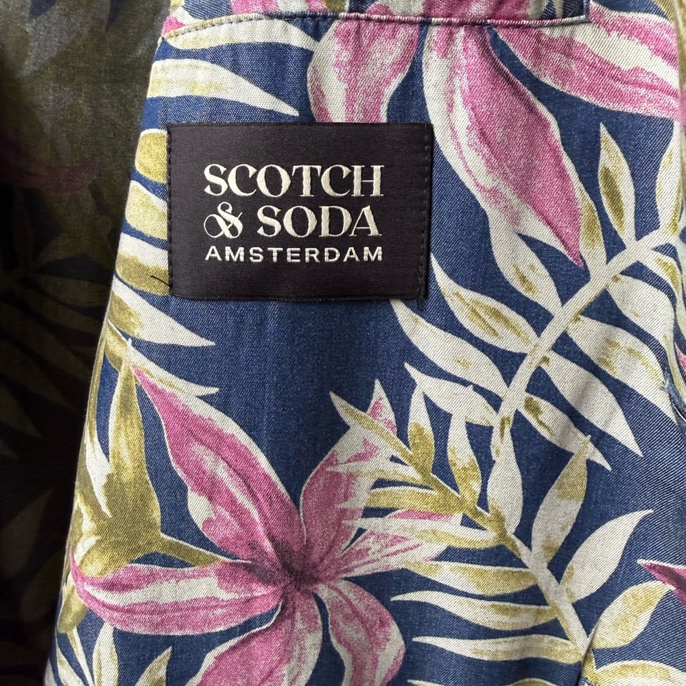 Scotch & Soda Men's Tropical Hawaiian Print Unstructured Blazer Size L - Picture 5 of 9